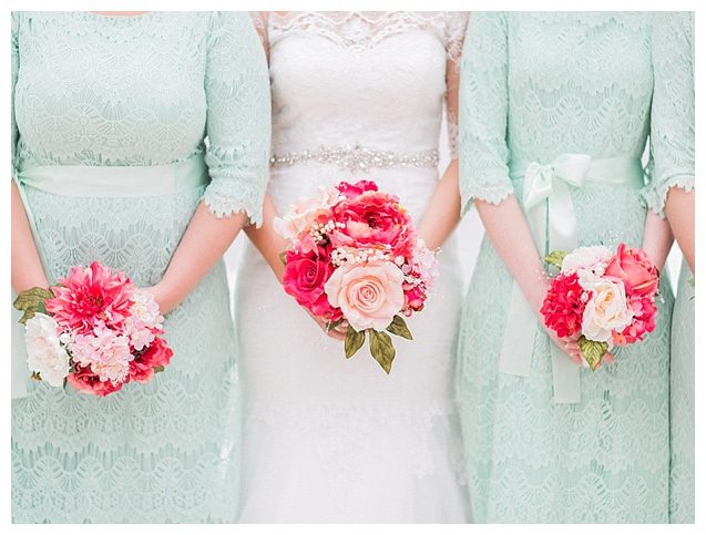 mint coral Wisconsin wedding