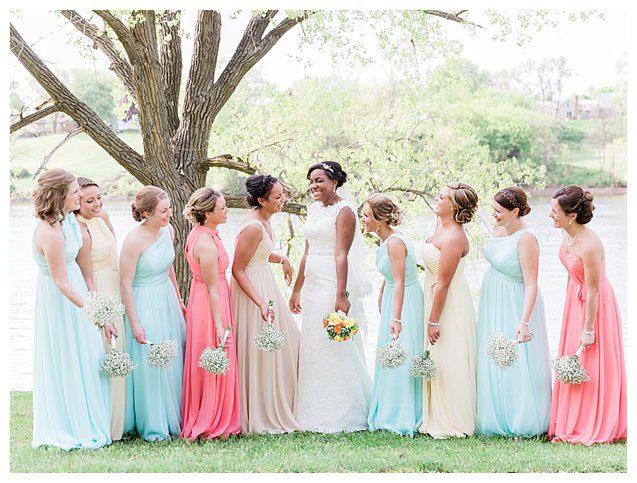 pastel bridesmaids dress