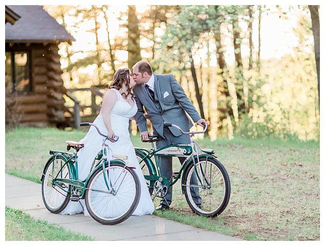 Vintage bike wedding photos