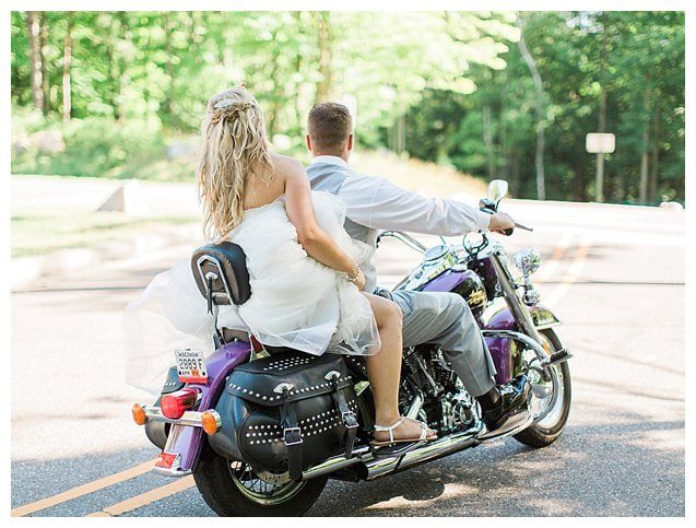 Bride Groom on Harley Motorcycle 2